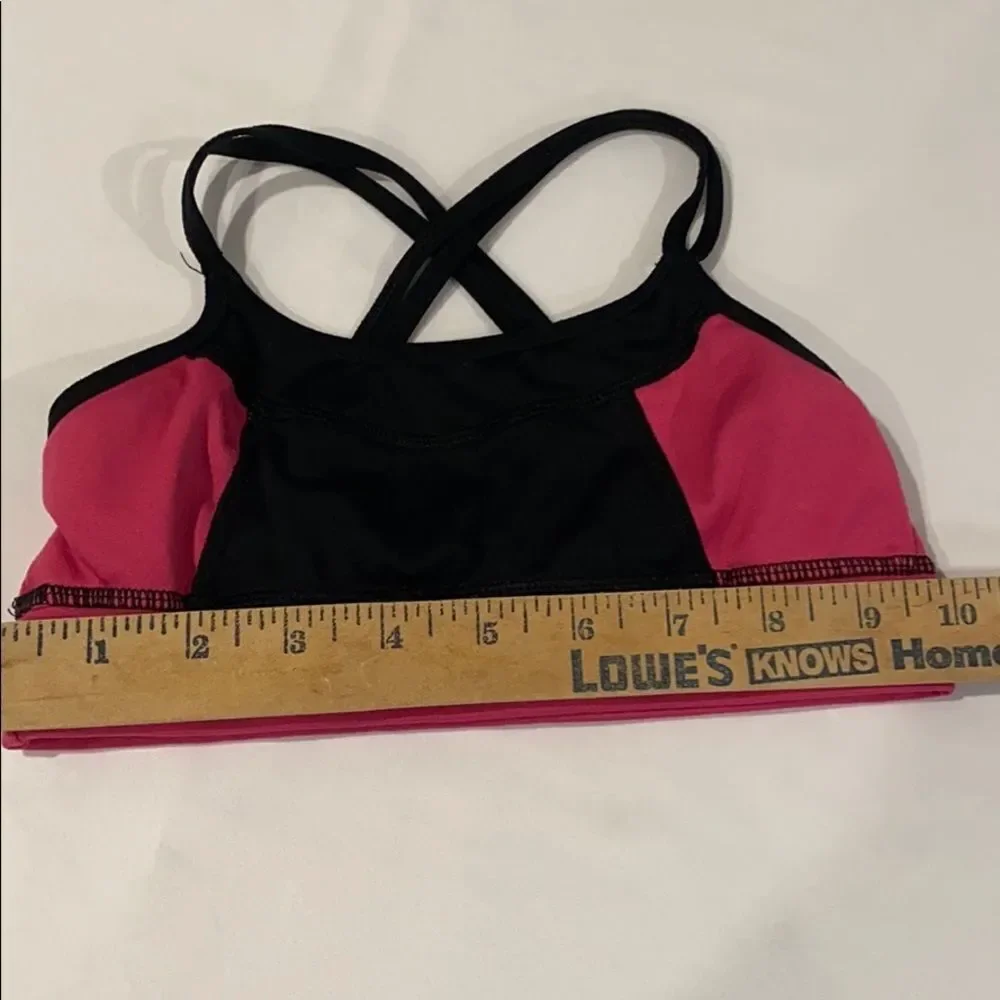 Justice Pink and Black Bralette M/L EUC